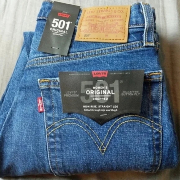 Levi's 501 Crop High Rise Jeans Charleston - Picture 8 of 8